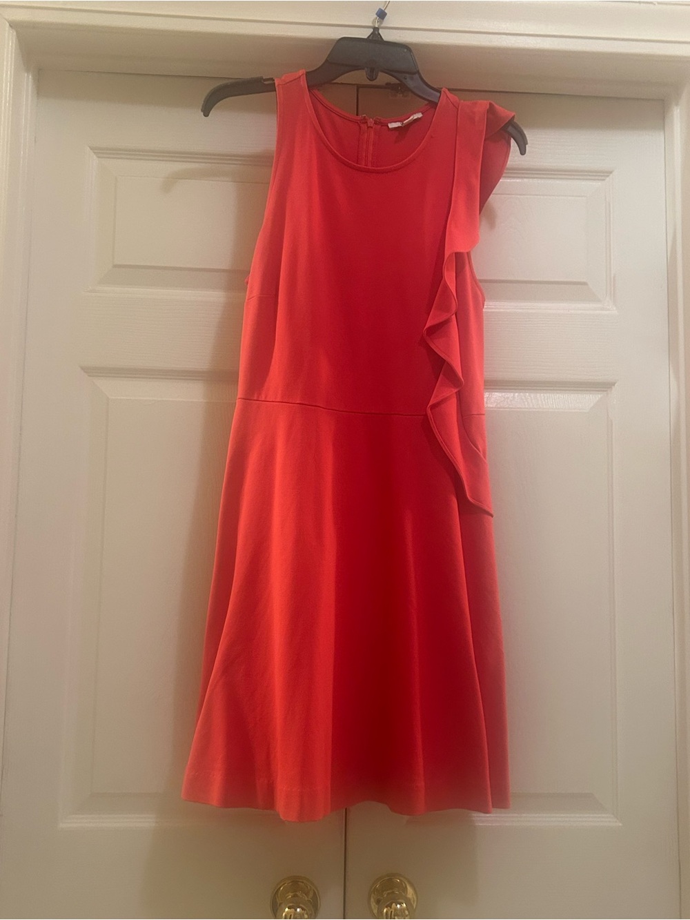 Bar III Coral One-Shoulder Ruffle Dress